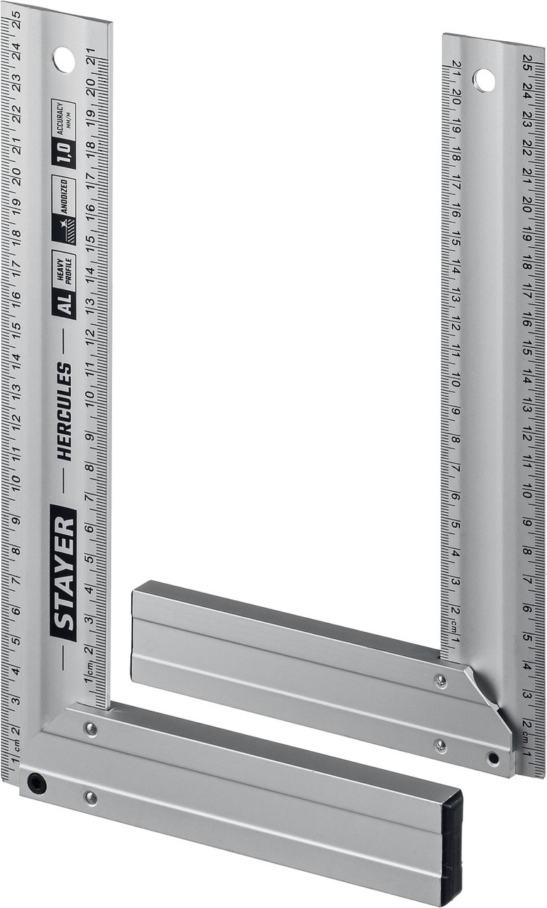 3432-25 STAYER HERCULES 250 мм жесткий столярный угольник с усиленным алюминиевым полотном - фото 2 - id-p221734890