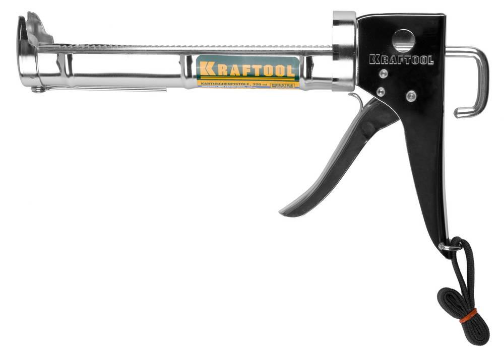 06671_z01 Пистолет для герметика KRAFTOOL ''C-Kraft'', полукорпусной, хромированный, 320мл - фото 1 - id-p221727021