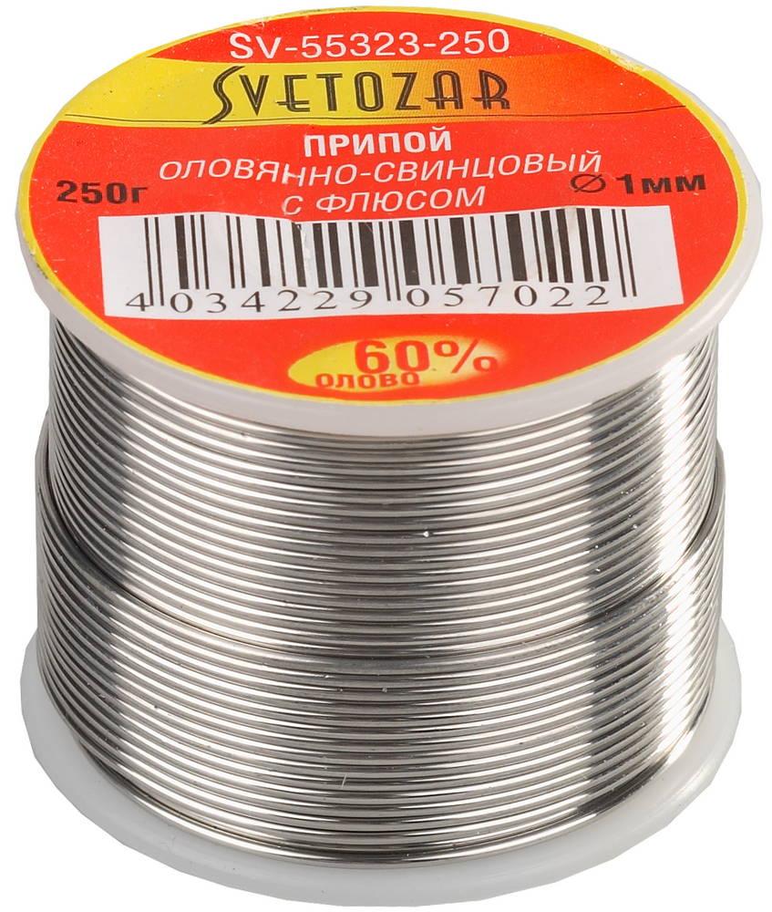 SV-55323-250 Припой СВЕТОЗАР оловянно-свинцовый, 60% Sn / 40% Pb, 250гр - фото 1 - id-p221723246