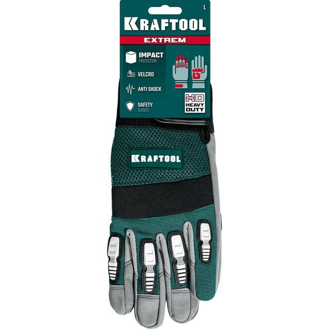 11287-L Профессиональные комбинированные перчатки KRAFTOOL EXTREM размер L, для тяжелых мех. работ - фото 2 - id-p221731250