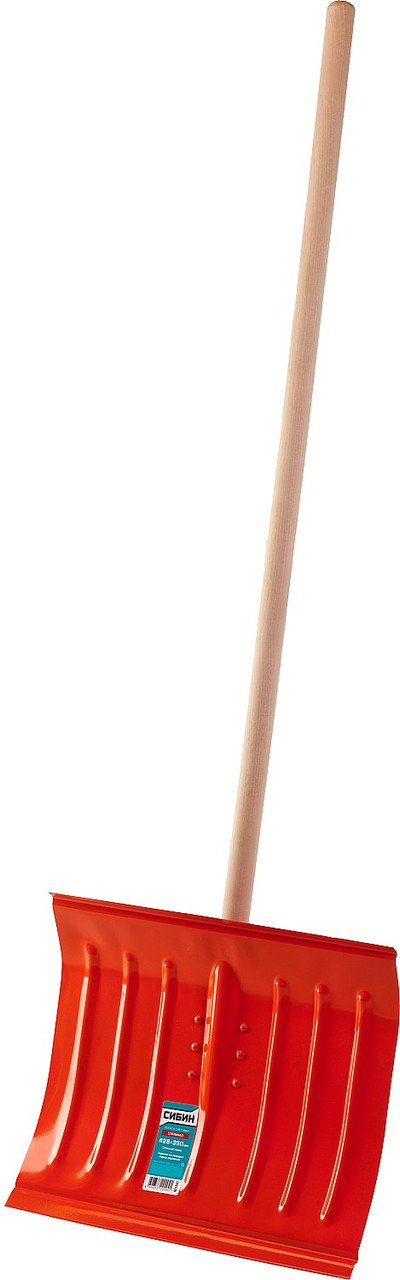 421841 Лопата снеговая стальная с деревянным черенком, 430мм, оранжевая, СИБИН - фото 6 - id-p221730190