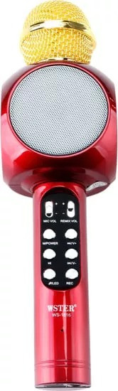 Караоке Bluetooth-микрофон Wster WS-1816 (Красный) Оригинал - фото 2 - id-p140470209