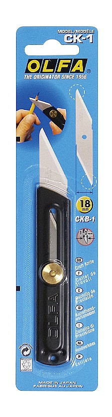 OL-CK-1 Нож OLFA хозяйственный металлический корпус, с выдвижным 2-х сторонним лезвием, 18мм - фото 2 - id-p221729664