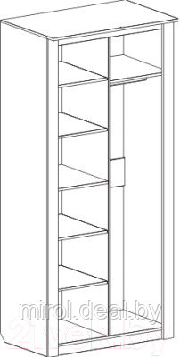 Шкаф Мебельград Элана 2-х дверный 101x41x208.5 - фото 2 - id-p221740053