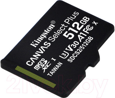 Карта памяти Kingston micSDXC Canvas Select Plus 100R A1 C10 512GB (SDCS2/512GBSP) - фото 2 - id-p221748368