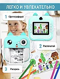 Фотоаппарат детский моментальной печати Котик светящиеся ушки Розовый, фото 3