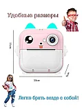 Фотоаппарат детский моментальной печати Котик светящиеся ушки Розовый, фото 5