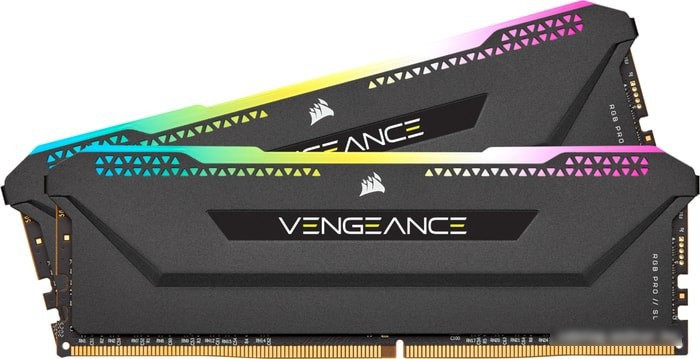 Оперативная память Corsair Vengeance RGB PRO SL 2x8GB DDR4 PC4-17000 CMH16GX4M2E3200C16 - фото 1 - id-p221772538