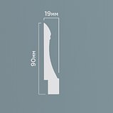 Напольный плинтус L1606 HIWOOD ш. 19 х в. 90 х д. 2000 мм., фото 2