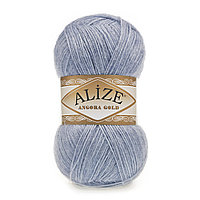 Пряжа Alize Angora Gold цвет 221 светлый джинс меланж