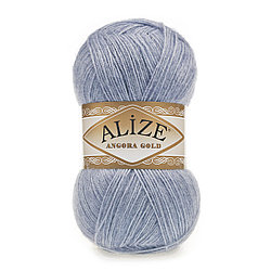 Пряжа Alize Angora Gold цвет 221 светлый джинс меланж