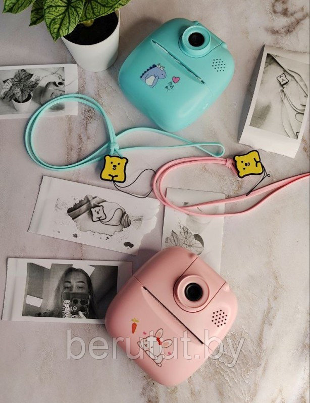 Фотоаппарат моментальной печати детский голубой - фото 9 - id-p221795459
