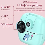 Фотоаппарат моментальной печати детский голубой, фото 6