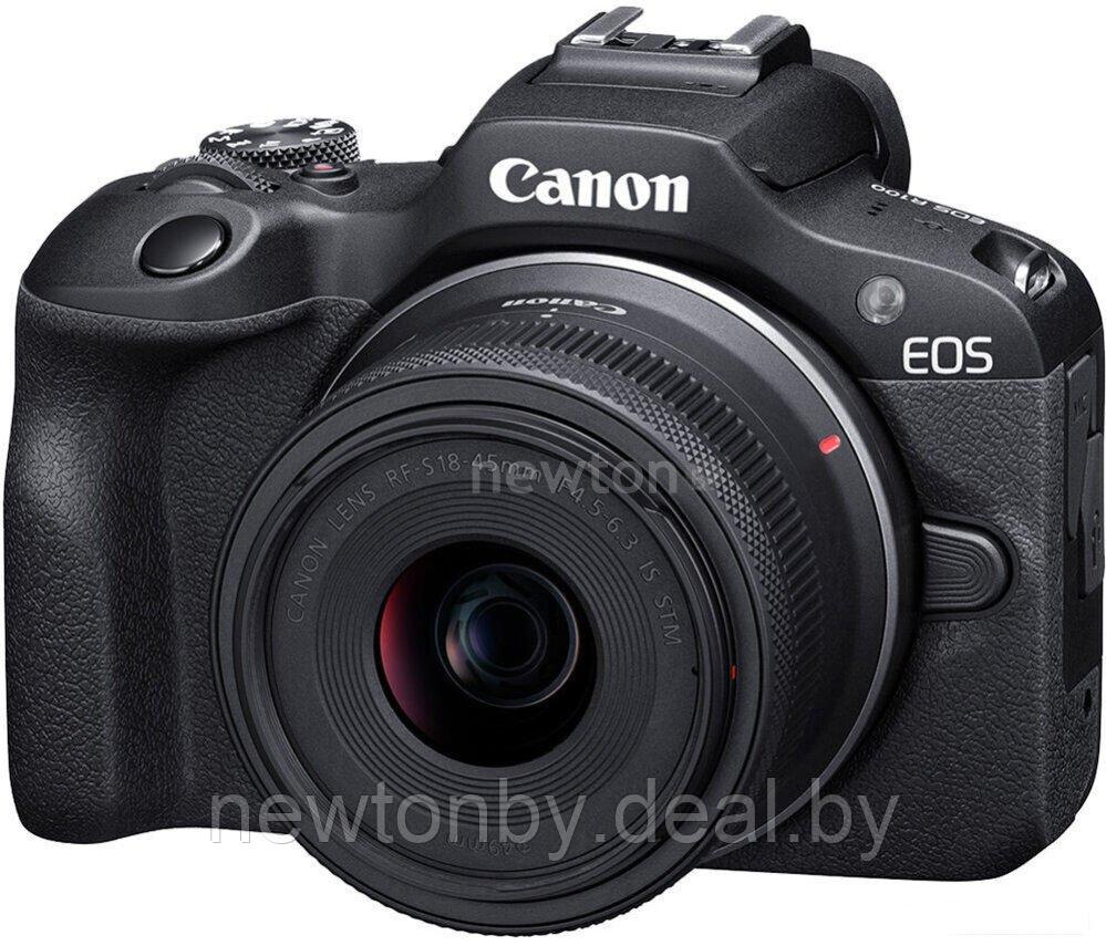 Беззеркальный фотоаппарат Canon EOS R100 Kit 18-45mm F4.5-6.3 IS STM - фото 1 - id-p221797602