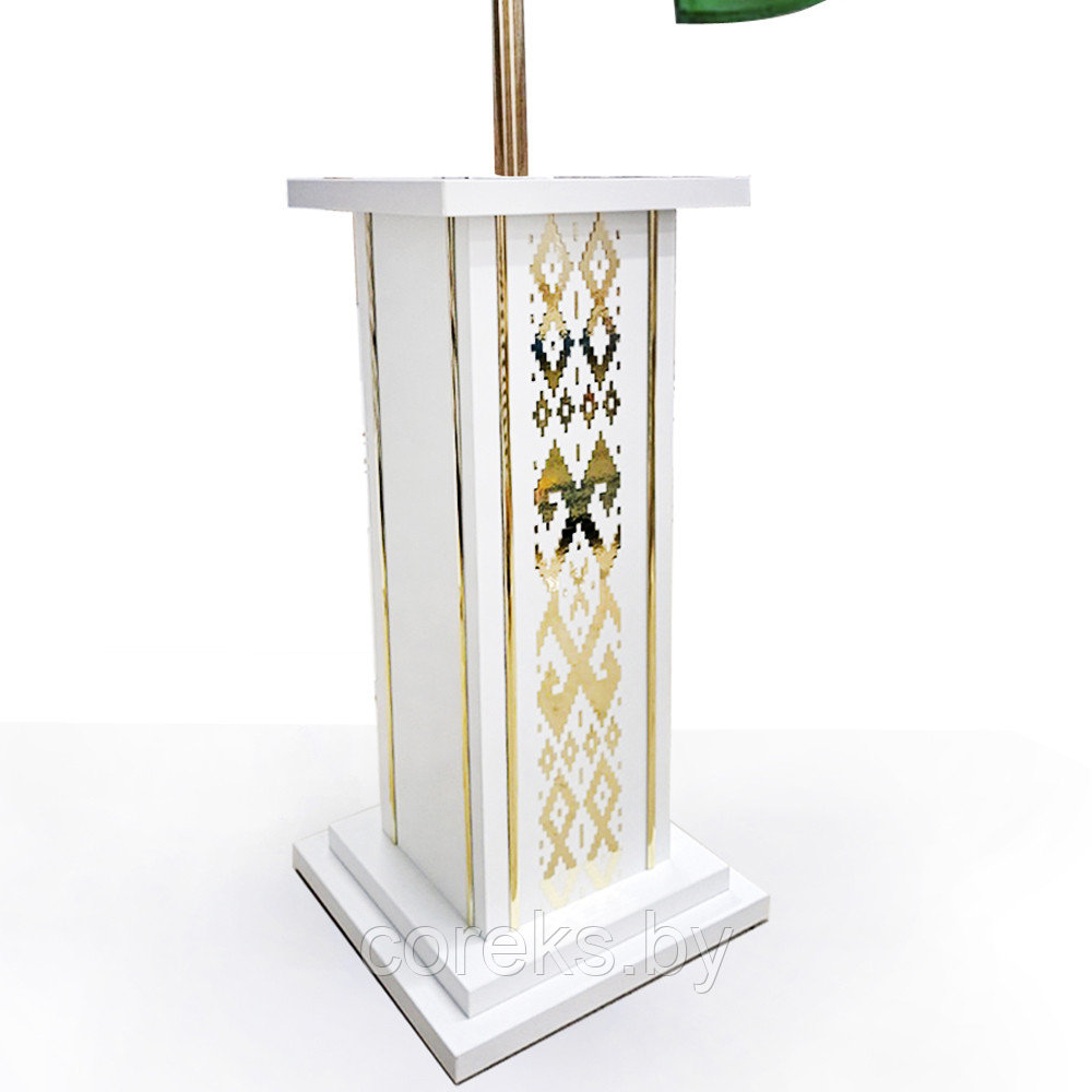 Подставка напольная для флага с орнаментом (белый)  №9
