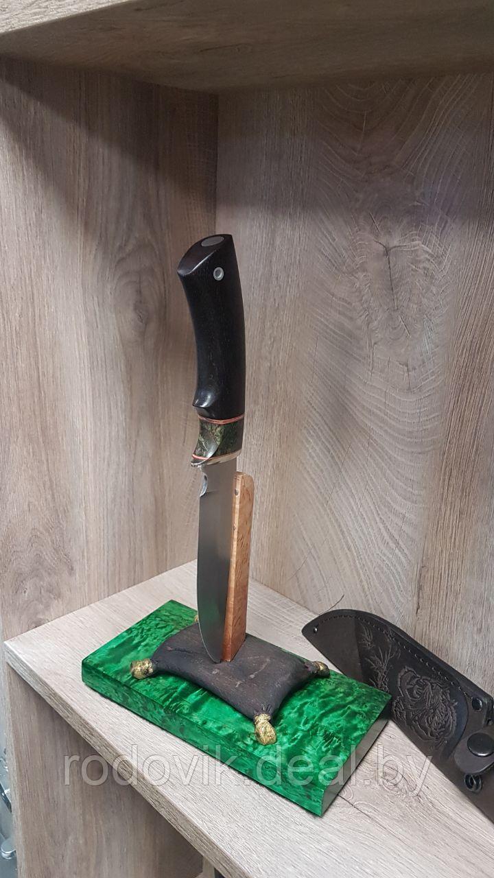 Нож из стали VG-10 «Легионер», рукоять литье мельхиор, стабилизированная карельская береза - фото 3 - id-p221820128