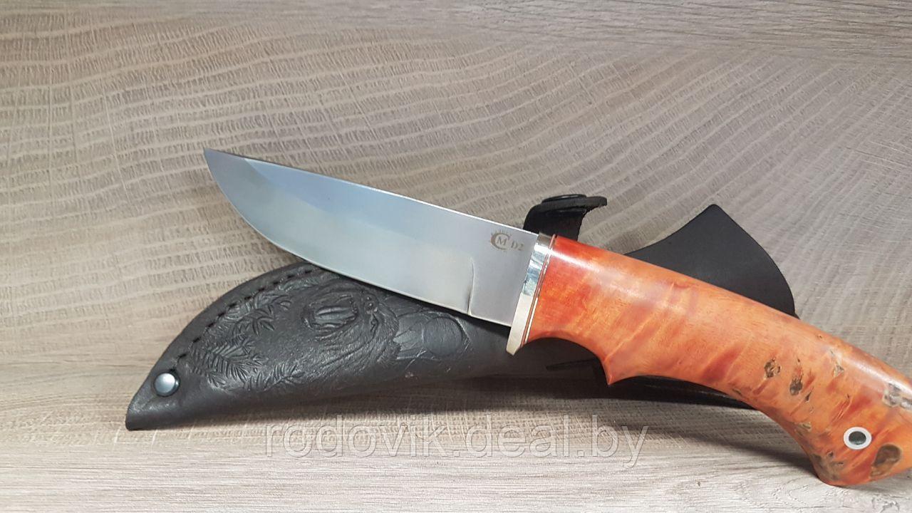 Нож Егерь из стали D2, рукоять стабилизированная карельская береза - фото 1 - id-p220685144