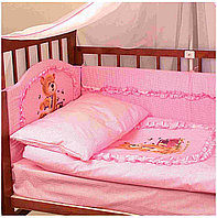 Комплект в кроватку для новорожденного 7 предметов "Настенька" розовый