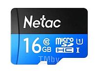 MicroSDHC 16GB Class 10 UHS-I Netac P500 Standard с адаптером