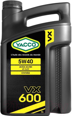 Моторное масло Yacco VX 600 5W40 - фото 1 - id-p221851081