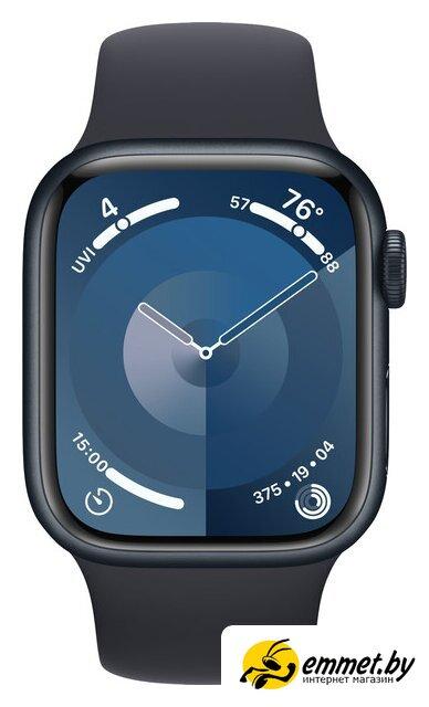 Умные часы Apple Watch Series 9 41 мм (алюминиевый корпус, полуночный/полуночный, спортивный силиконовый - фото 2 - id-p221868299