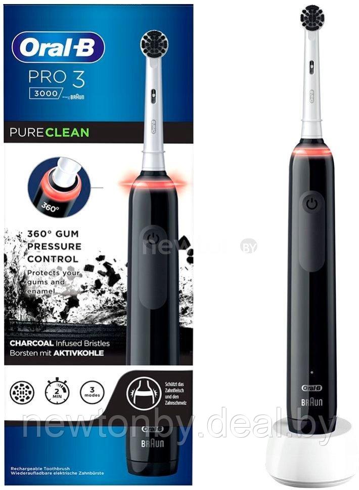 Электрическая зубная щетка Oral-B Pro 3 3000 Pure Clean Black D505.513.3 (черный) - фото 1 - id-p221881096