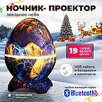 Светильник ночник проектор звездного неба Яйцо Дракона Bluetooth колонка портативная