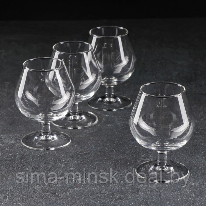 Набор стеклянных бокалов для коньяка «Время дегустаций. Коньяк», 250 мл, 4 шт - фото 1 - id-p221889291