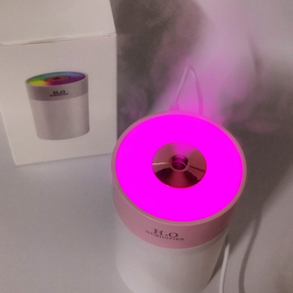 Увлажнитель (аромадиффузор-ночник) воздуха H2O humidifier H-5, 260 ml с LED-подсветкой Серый - фото 2 - id-p221889330