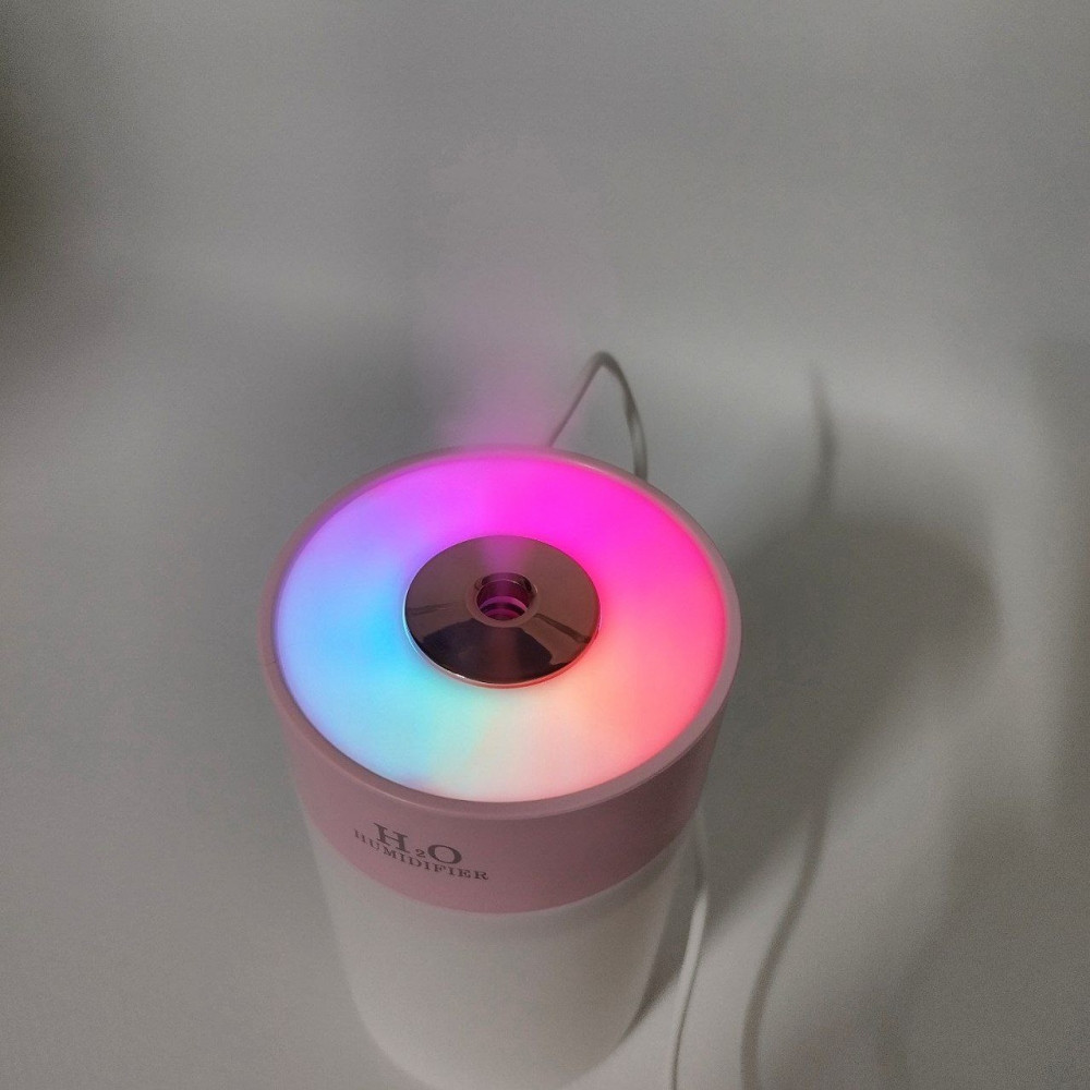 Увлажнитель (аромадиффузор-ночник) воздуха H2O humidifier H-5, 260 ml с LED-подсветкой Серый - фото 3 - id-p221889330