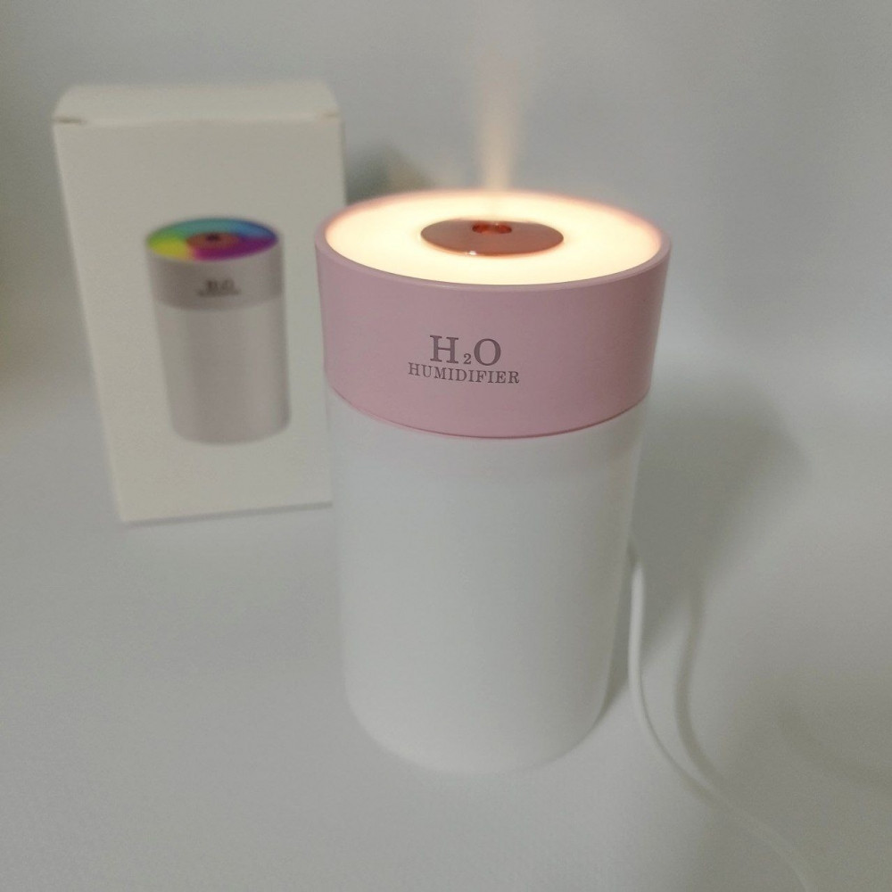 Увлажнитель (аромадиффузор-ночник) воздуха H2O humidifier H-5, 260 ml с LED-подсветкой Серый - фото 4 - id-p221889330