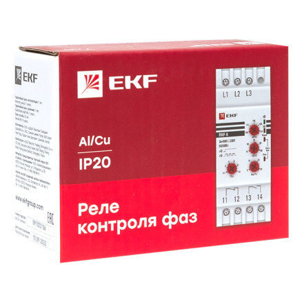 Реле контроля фаз многофункциональное RKF-8 EKF PROxima - фото 3 - id-p221910342