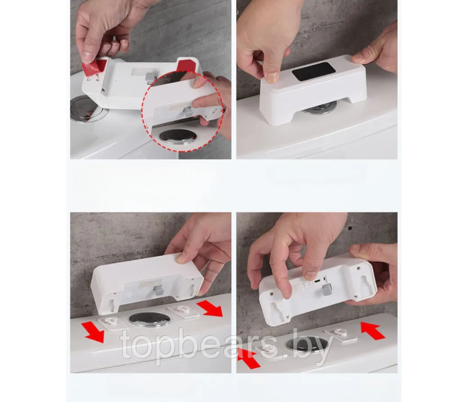 Кнопка - смыватель для бачка унитаза бесконтактная Toilet Sensor Flush (5 переходников-головок, USB зарядка) - фото 4 - id-p221934259