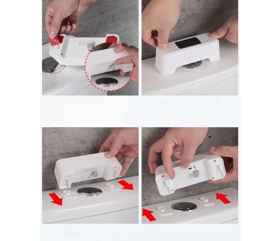 Кнопка - смыватель для бачка унитаза бесконтактная Toilet Sensor Flush (5 переходников-головок, USB зарядка) - фото 4 - id-p221934438