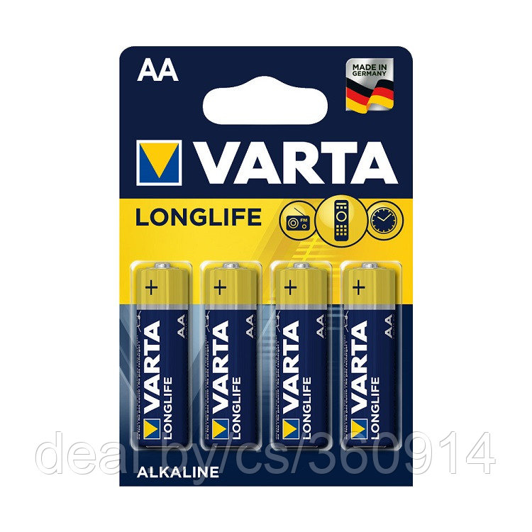 VARTA Батарейка VARTA LONGLIFE LR6 AA B4 (цена за 1 шт) 4008496847150 - фото 1 - id-p221933651
