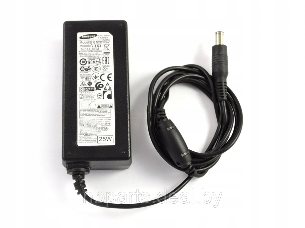 Блок питания (зарядное устройство) для монитора Samsung 25W, 14V 1.79А, 6,5x4.4, A2514_KSM, копия без сетевого - фото 1 - id-p221934734