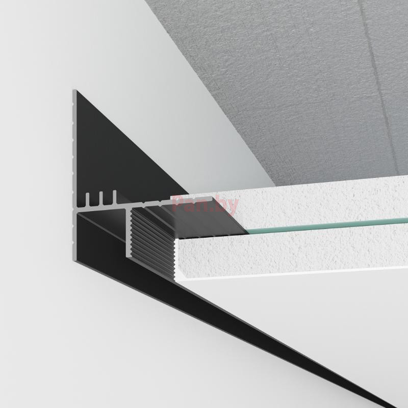 Рейка теневая алюминиевая AlPro13 7284 05, Парящий потолок, анодированная черная - фото 1 - id-p221934988