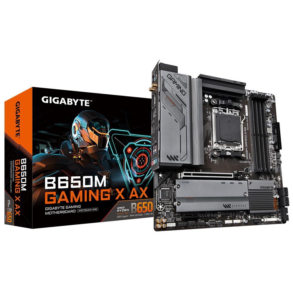 Материнская плата Gigabyte B650M GAMING X AX Soc-AM5 (B650) 2xPCI-Ex16 2xM.2 RAID 0/1/10 2.5GbE LAN 4xDDR5 - фото 1 - id-p214261631