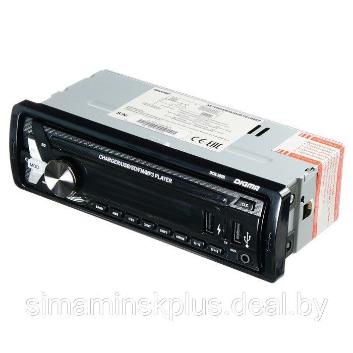 Автомагнитола Digma DCR-390R 1DIN, 4 x 45 Вт, USB, AUX - фото 2 - id-p221936397