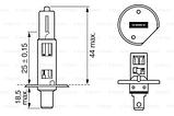 Лампа (H1) 55W 12V P14.5s галогенная Plus 90 блистер BOSCH 1987301076, фото 3