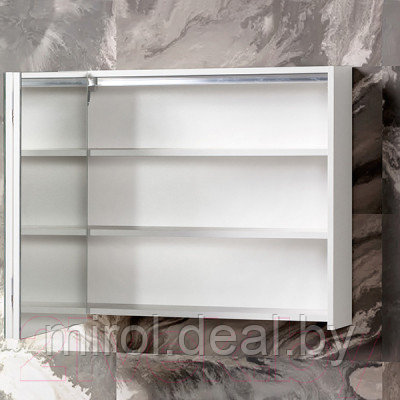 Шкаф с зеркалом для ванной Акваль Виза / ВИЗА.04.80.00.N - фото 3 - id-p221946619