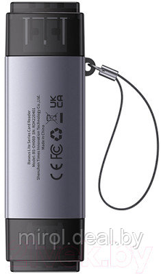 Картридер Baseus Lite Series USB-A & Type-C to SD/TF Card Reader WKQX060113 - фото 2 - id-p221946372