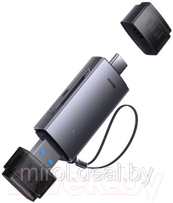 Картридер Baseus Lite Series USB-A & Type-C to SD/TF Card Reader WKQX060113 - фото 4 - id-p221946372
