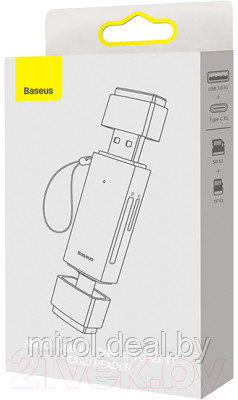 Картридер Baseus Lite Series USB-A & Type-C to SD/TF Card Reader WKQX060113 - фото 6 - id-p221946372