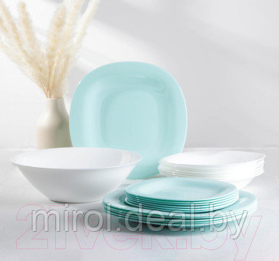 Набор столовой посуды Luminarc Carine Light Turquoise&White P7627 - фото 6 - id-p221945337