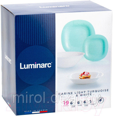 Набор столовой посуды Luminarc Carine Light Turquoise&White P7627 - фото 10 - id-p221945337