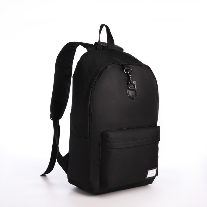 Рюкзак, 30*12*45, отд на молнии, н/к, 2 б/к, USB, черный - фото 1 - id-p221964687
