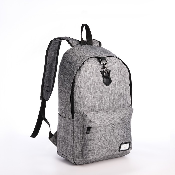 Рюкзак, 30*12*45, отд на молнии, н/к, 2 б/к, USB, серый - фото 1 - id-p221964688