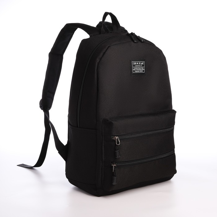 Рюкзак, 27*12*42, отд на молнии, 3 н/к, 2 б/к, USB, черный - фото 1 - id-p221964703