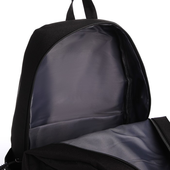 Рюкзак, 27*12*42, отд на молнии, 3 н/к, 2 б/к, USB, черный - фото 5 - id-p221964703